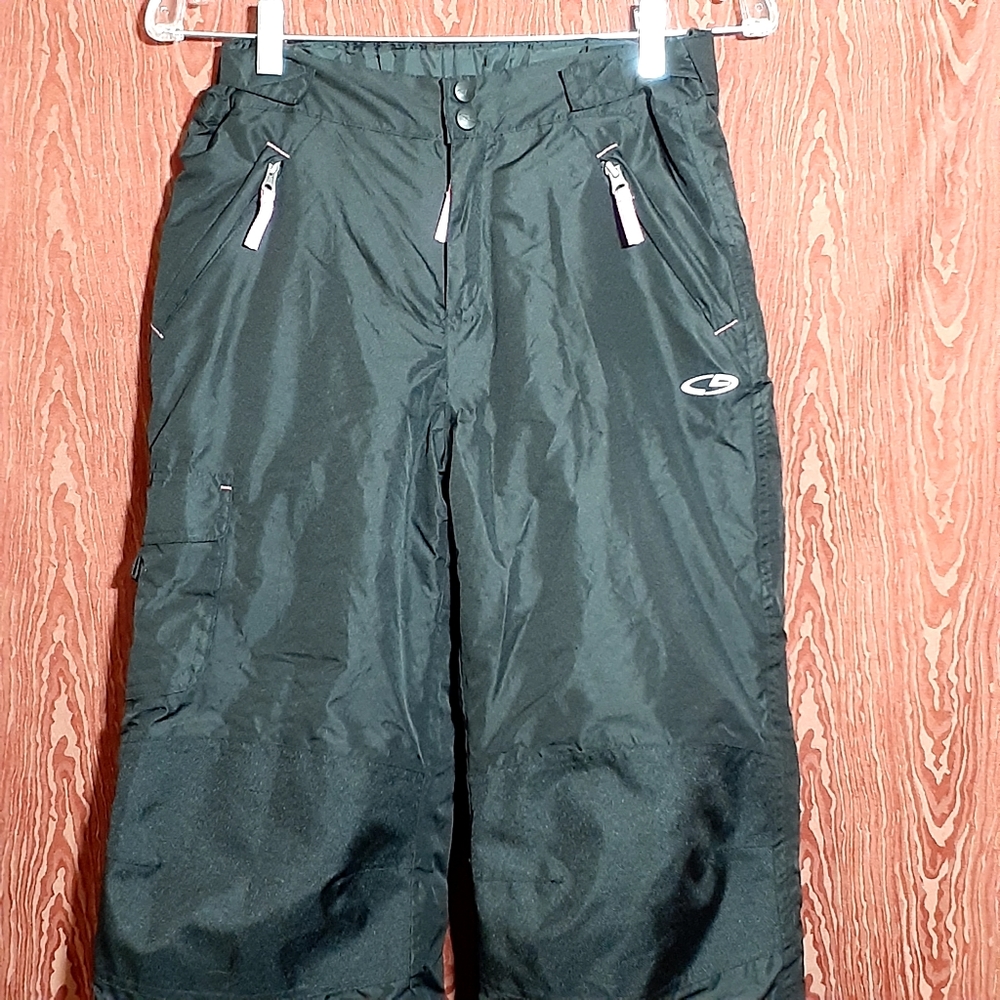 CHAMPION SNOW PANTS GIRL'S SIZE L 10-12 BLACK INSULATED SKI SNOWBOARD RIPSTOP - Picture 2 of 13